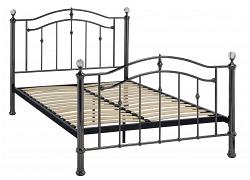 5ft King Size Black nickel finish Cally traditional metal bed frame 1
